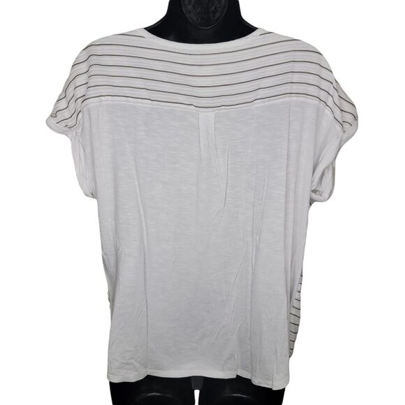 Chico's dolman sleeve mixed media t-shirt top 1 (medium) - Picture 2 of 6